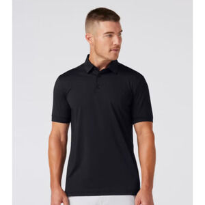 Mizzen + Main Polo Shirt Mens XLarge Black Classic Fit Stretch Short Sleeve Golf